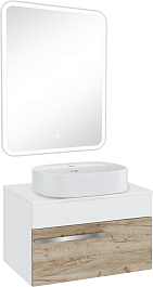 Runo Мебель для ванной Вудлайн 65 Nuovo дуб крафт/белая – фотография-1